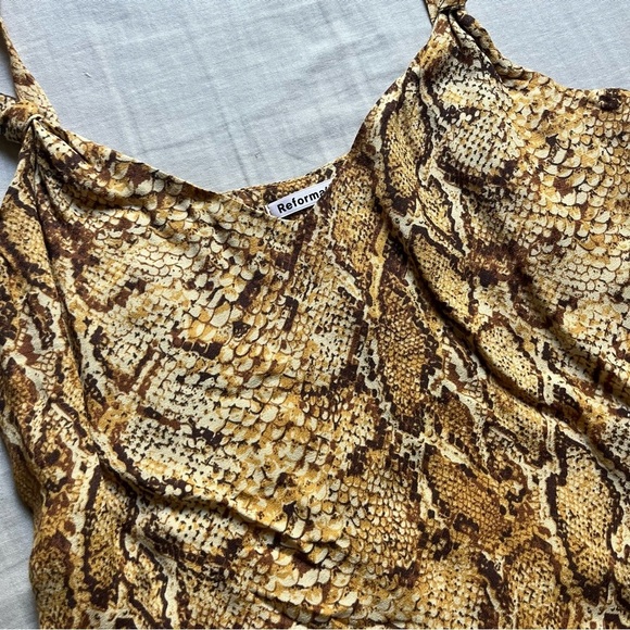 Reformation yellow snake python animal print tank top - Picture 2 of 3